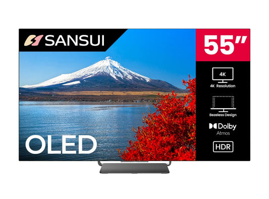 SANSUI 40 Inch Smart LED TV FHD 1080P, WebOS with Google Play & Game Optimizer, Dolby Vision HDR Atmos, 16W Speakers, Apple Home Compatibility, WiFi Bluetooth Ethernet, Frameless VESA