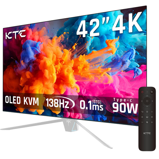 32 Inch 4K Smart Monitor with Google TV System UHD 3440x2560P Hey Google Voice Remote Netflix Licensed Dolby Audio HDR KVM Technology WiFi Bluetooth 65W PD Type C Fast Charger VESA Support