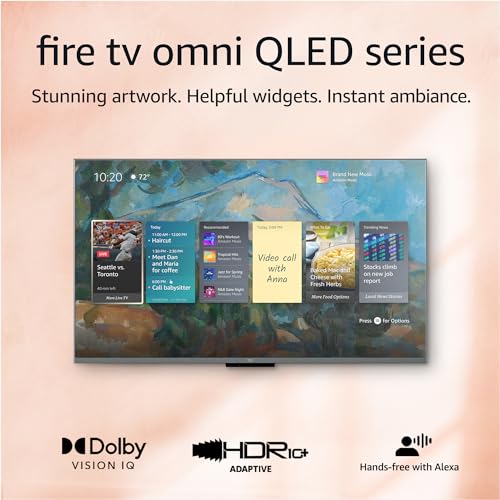 Amazon Fire TV 43" Omni QLED Series 4K UHD smart TV, Dolby Vision IQ, Fire TV Ambient Experience, hands-free with Alexa