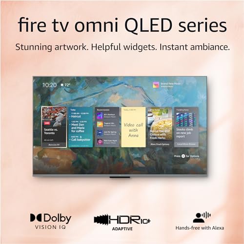 Amazon Fire TV 43" Omni QLED Series 4K UHD smart TV, Dolby Vision IQ, Fire TV Ambient Experience, hands-free with Alexa