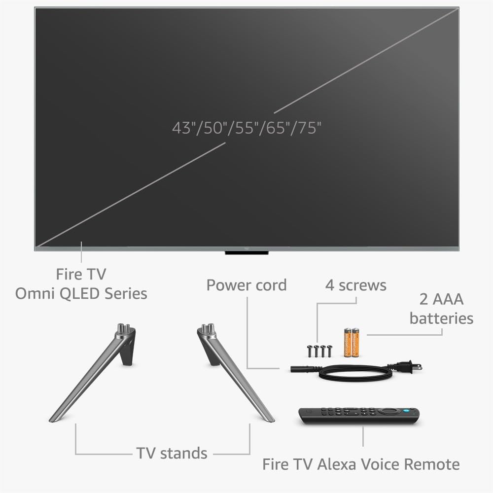 Amazon Fire TV 43" Omni QLED Series 4K UHD smart TV, Dolby Vision IQ, Fire TV Ambient Experience, hands-free with Alexa