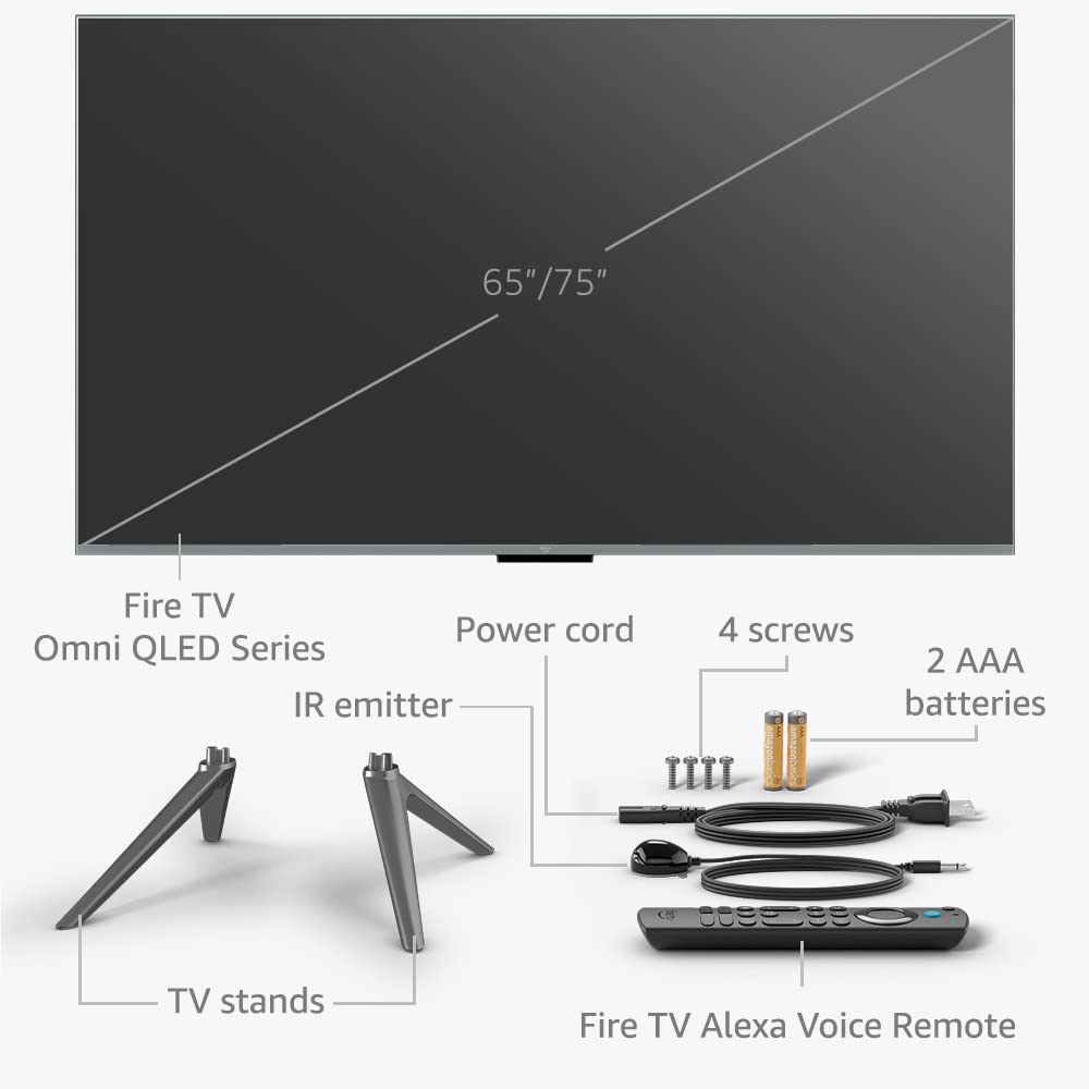 Amazon Fire TV 43" Omni QLED Series 4K UHD smart TV, Dolby Vision IQ, Fire TV Ambient Experience, hands-free with Alexa