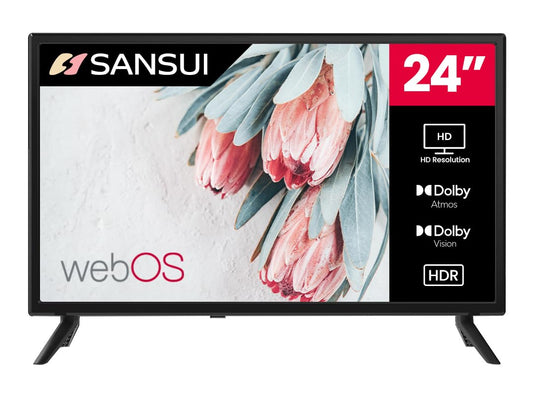 SANSUI 40 Inch Smart LED TV FHD 1080P, WebOS with Google Play & Game Optimizer, Dolby Vision HDR Atmos, 16W Speakers, Apple Home Compatibility, WiFi Bluetooth Ethernet, Frameless VESA