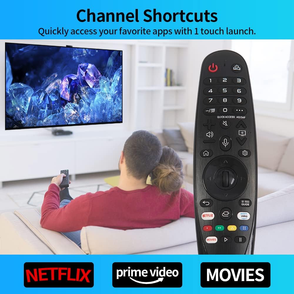 Voice Magic Remote AKB75855501 for LG OLED QNED NanoCell Webos Smart TV Magic Remote Control Replacement AN-MR20GA MR19BA MR18BA MR650A, with Pointer Function