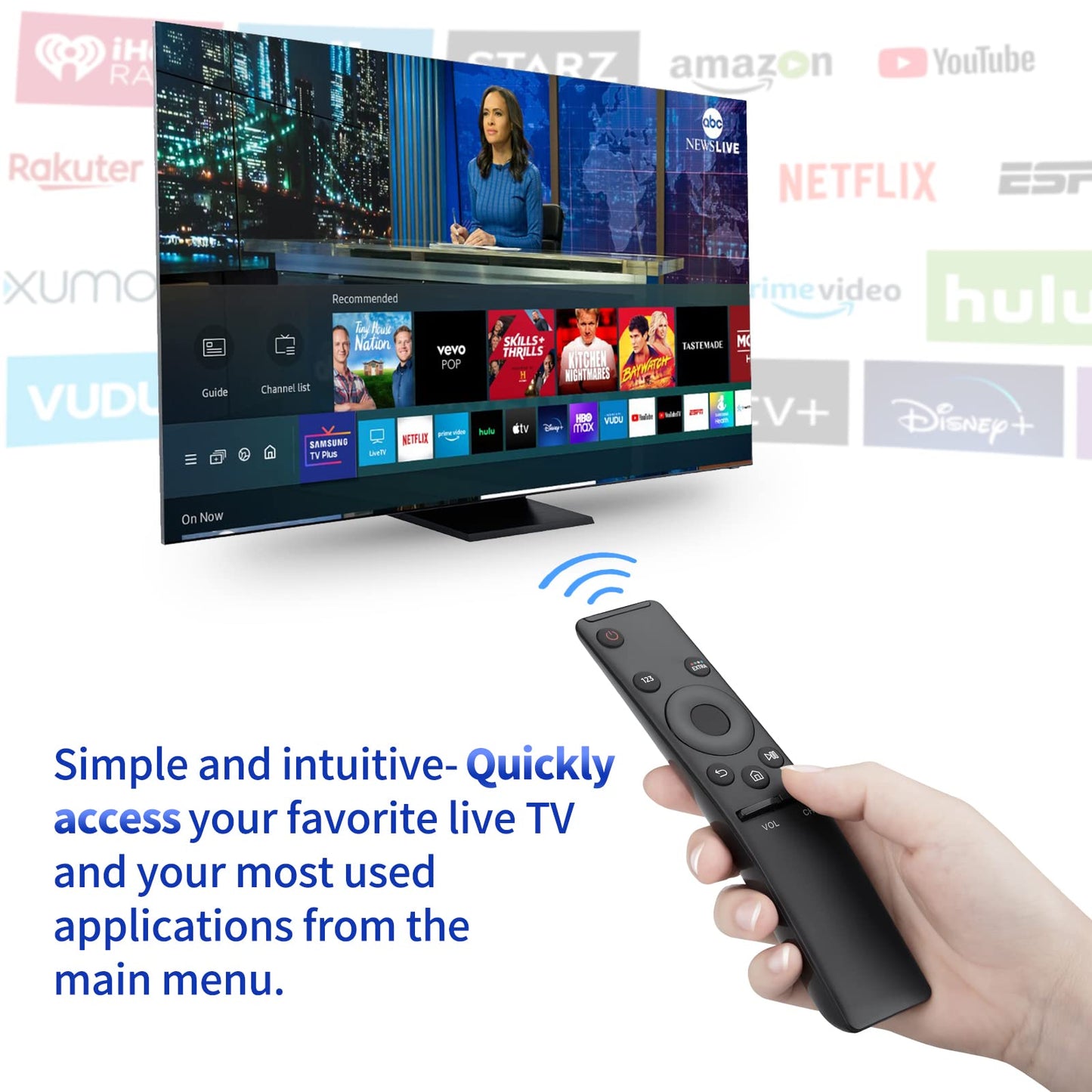 Rechargeable Voice Remote for Samsung-TV-Remote-Control-Replacement Compatible with Samsung Smart Solar Frame QLED Curved Crystal UHD OLED TVs