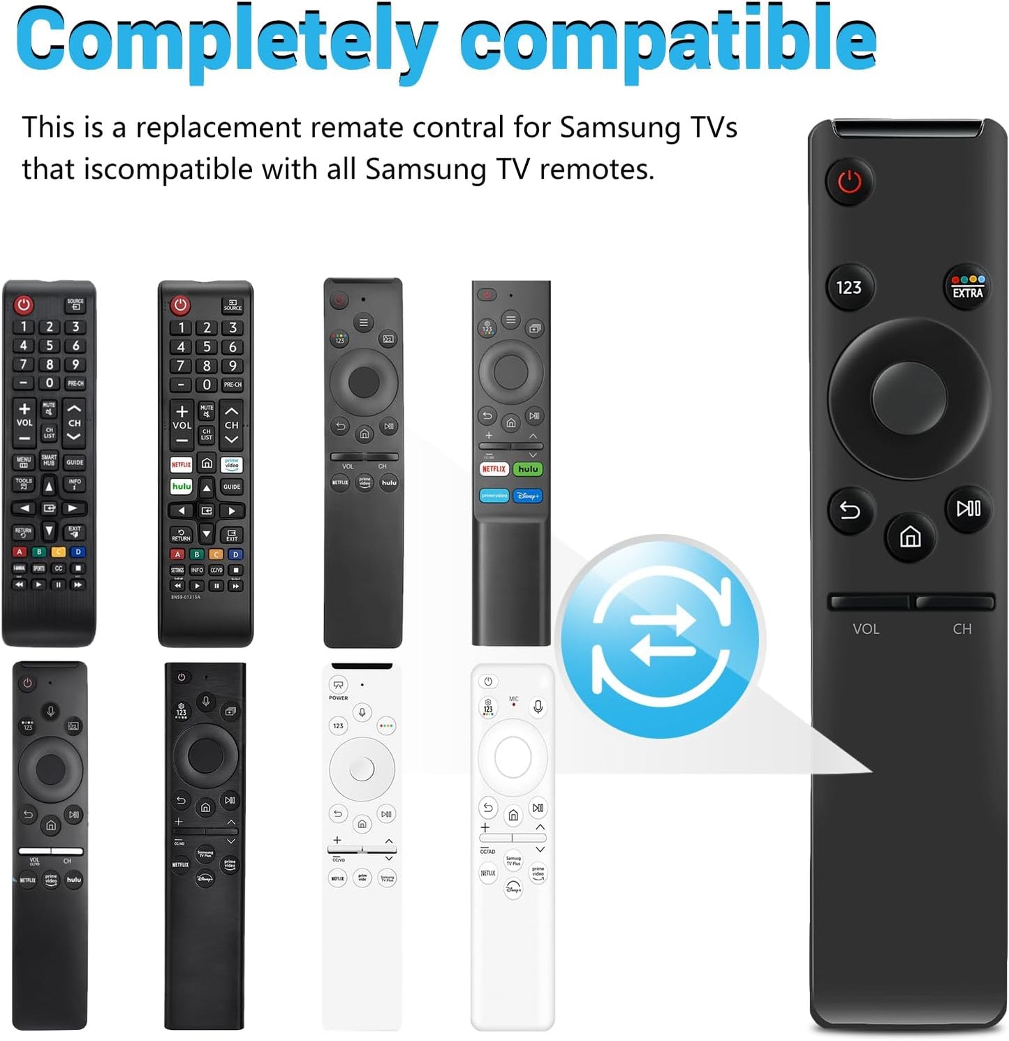 【Pack of 3】 Replacement for All Samsung-TV-Remote, Universal Remote Control for All Samsung Smart TV, UHD OLED QLED Frame Series TVs - No Programming