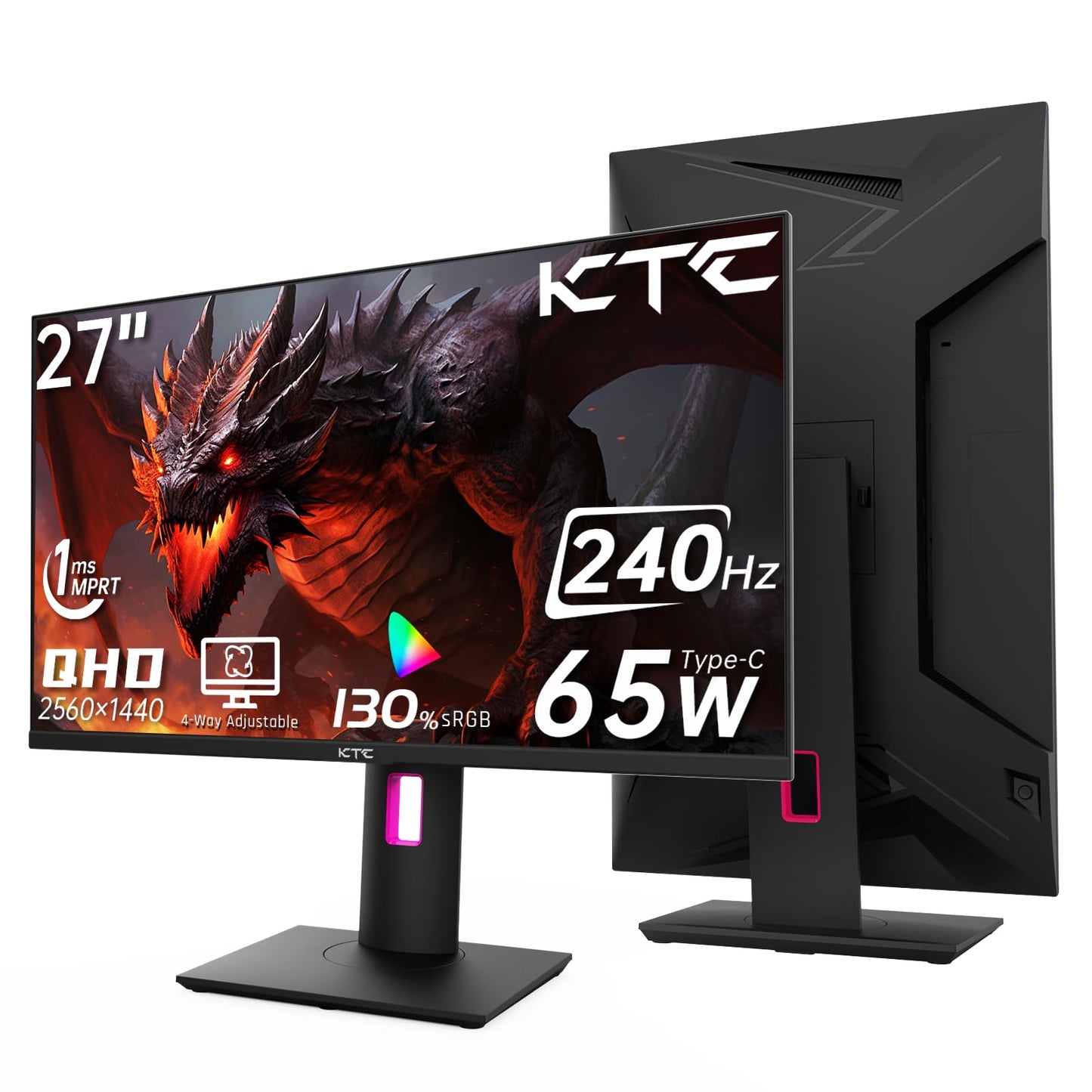 32 Inch 4K Smart Monitor with Google TV System UHD 3440x2560P Hey Google Voice Remote Netflix Licensed Dolby Audio HDR KVM Technology WiFi Bluetooth 65W PD Type C Fast Charger VESA Support