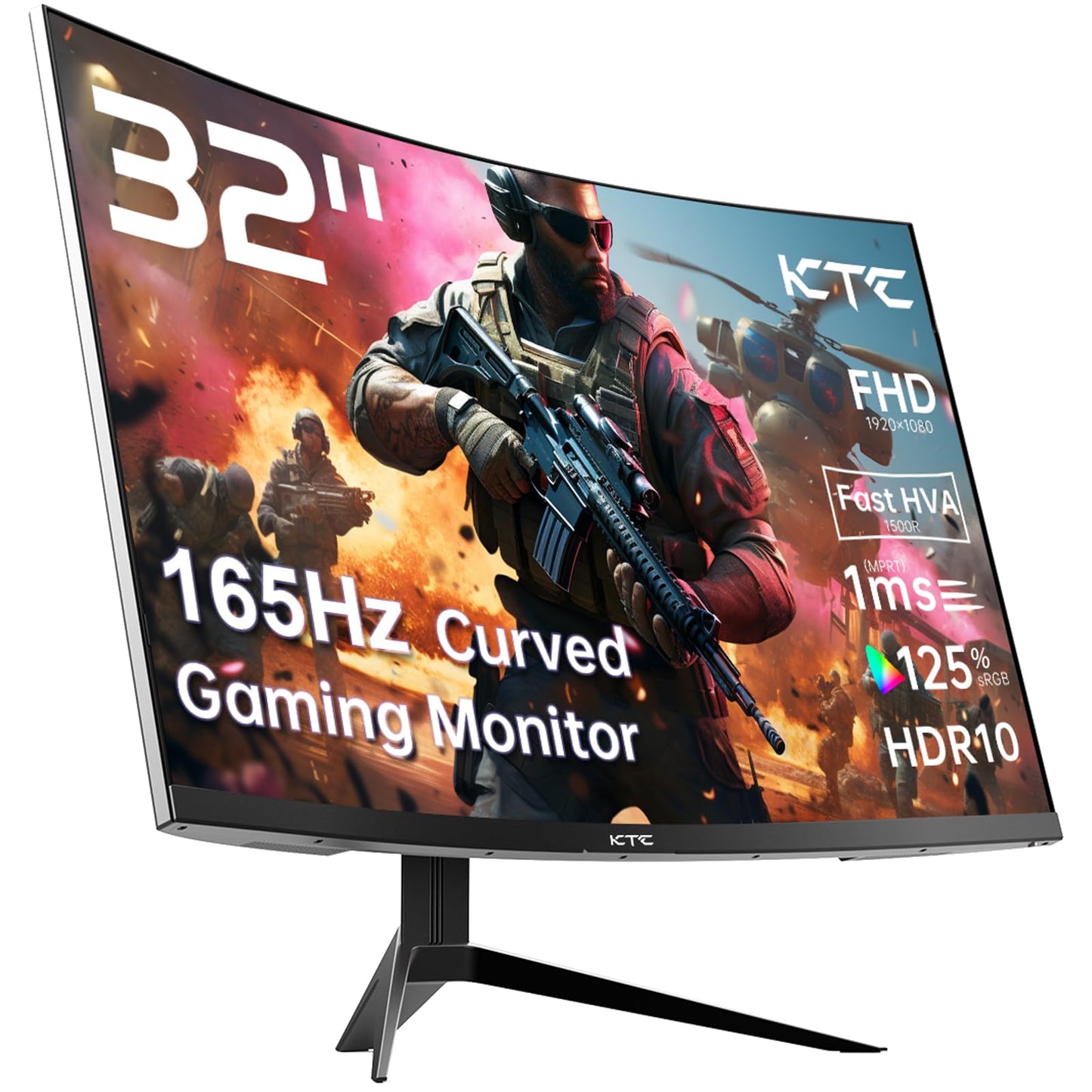 32 Inch 4K Smart Monitor with Google TV System UHD 3440x2560P Hey Google Voice Remote Netflix Licensed Dolby Audio HDR KVM Technology WiFi Bluetooth 65W PD Type C Fast Charger VESA Support