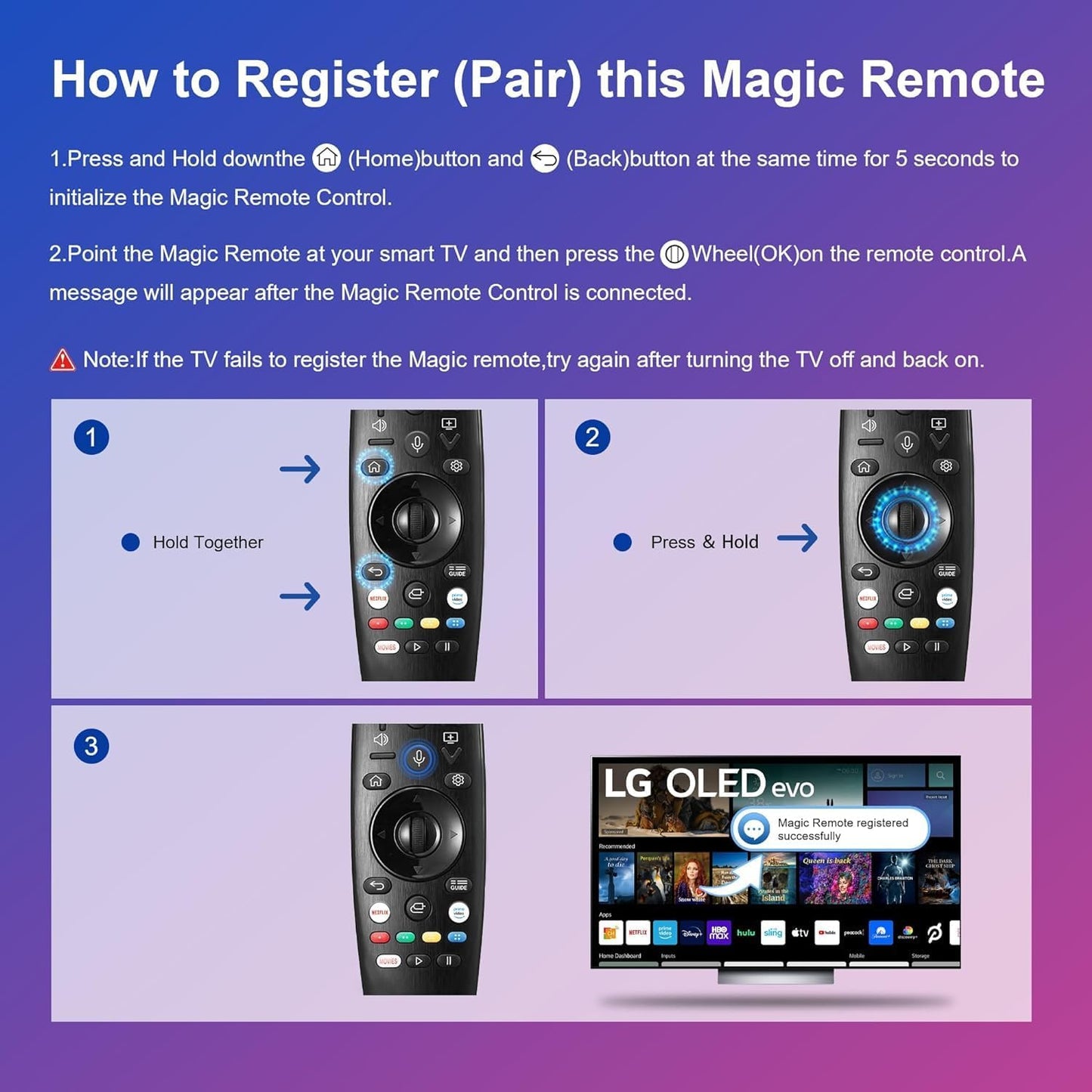 Voice Magic Remote AKB75855501 for LG OLED QNED NanoCell Webos Smart TV Magic Remote Control Replacement AN-MR20GA MR19BA MR18BA MR650A, with Pointer Function