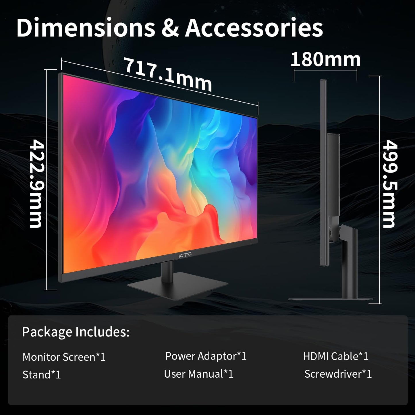 32 Inch 4K Smart Monitor with Google TV System UHD 3440x2560P Hey Google Voice Remote Netflix Licensed Dolby Audio HDR KVM Technology WiFi Bluetooth 65W PD Type C Fast Charger VESA Support