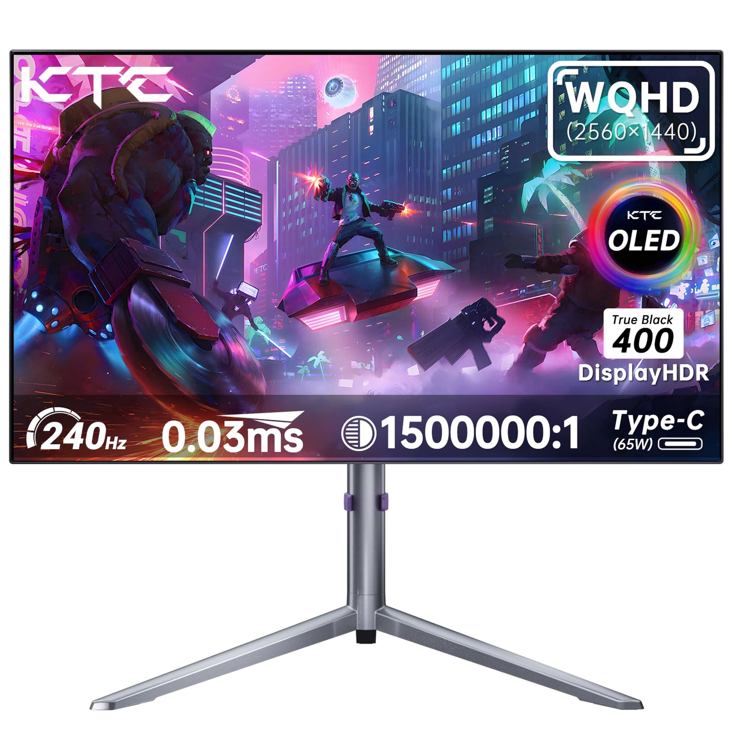 32 Inch 4K Smart Monitor with Google TV System UHD 3440x2560P Hey Google Voice Remote Netflix Licensed Dolby Audio HDR KVM Technology WiFi Bluetooth 65W PD Type C Fast Charger VESA Support