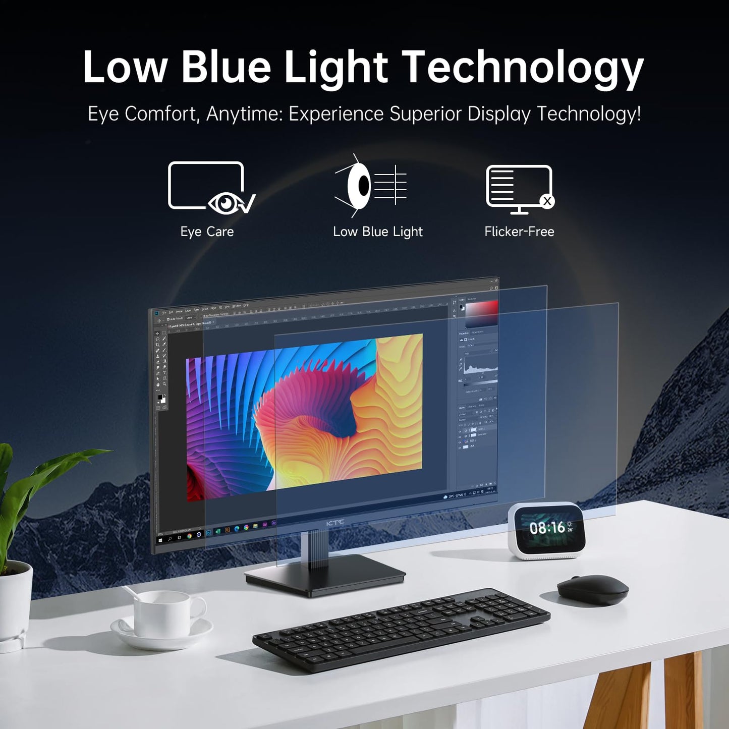 32 Inch 4K Smart Monitor with Google TV System UHD 3440x2560P Hey Google Voice Remote Netflix Licensed Dolby Audio HDR KVM Technology WiFi Bluetooth 65W PD Type C Fast Charger VESA Support