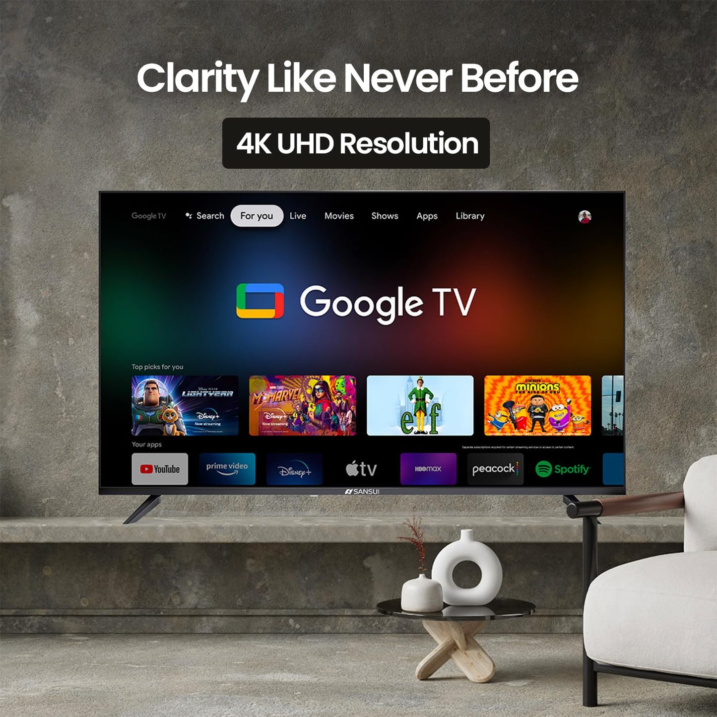 SANSUI 40 Inch Smart LED TV FHD 1080P, WebOS with Google Play & Game Optimizer, Dolby Vision HDR Atmos, 16W Speakers, Apple Home Compatibility, WiFi Bluetooth Ethernet, Frameless VESA