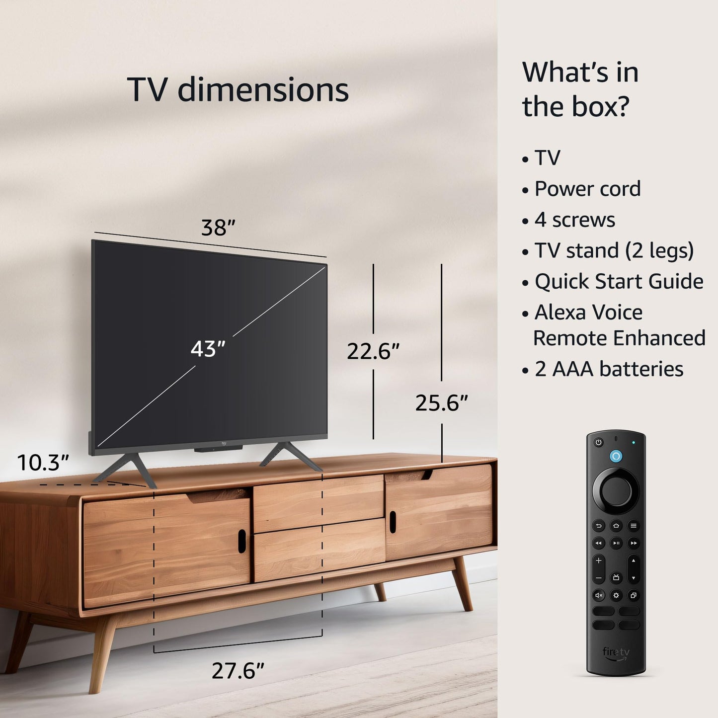 Amazon Fire TV 43" Omni QLED Series 4K UHD smart TV, Dolby Vision IQ, Fire TV Ambient Experience, hands-free with Alexa