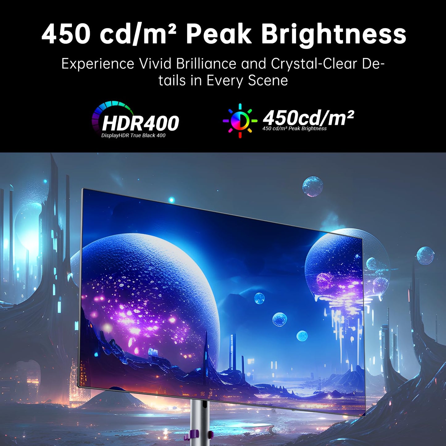 32 Inch 4K Smart Monitor with Google TV System UHD 3440x2560P Hey Google Voice Remote Netflix Licensed Dolby Audio HDR KVM Technology WiFi Bluetooth 65W PD Type C Fast Charger VESA Support