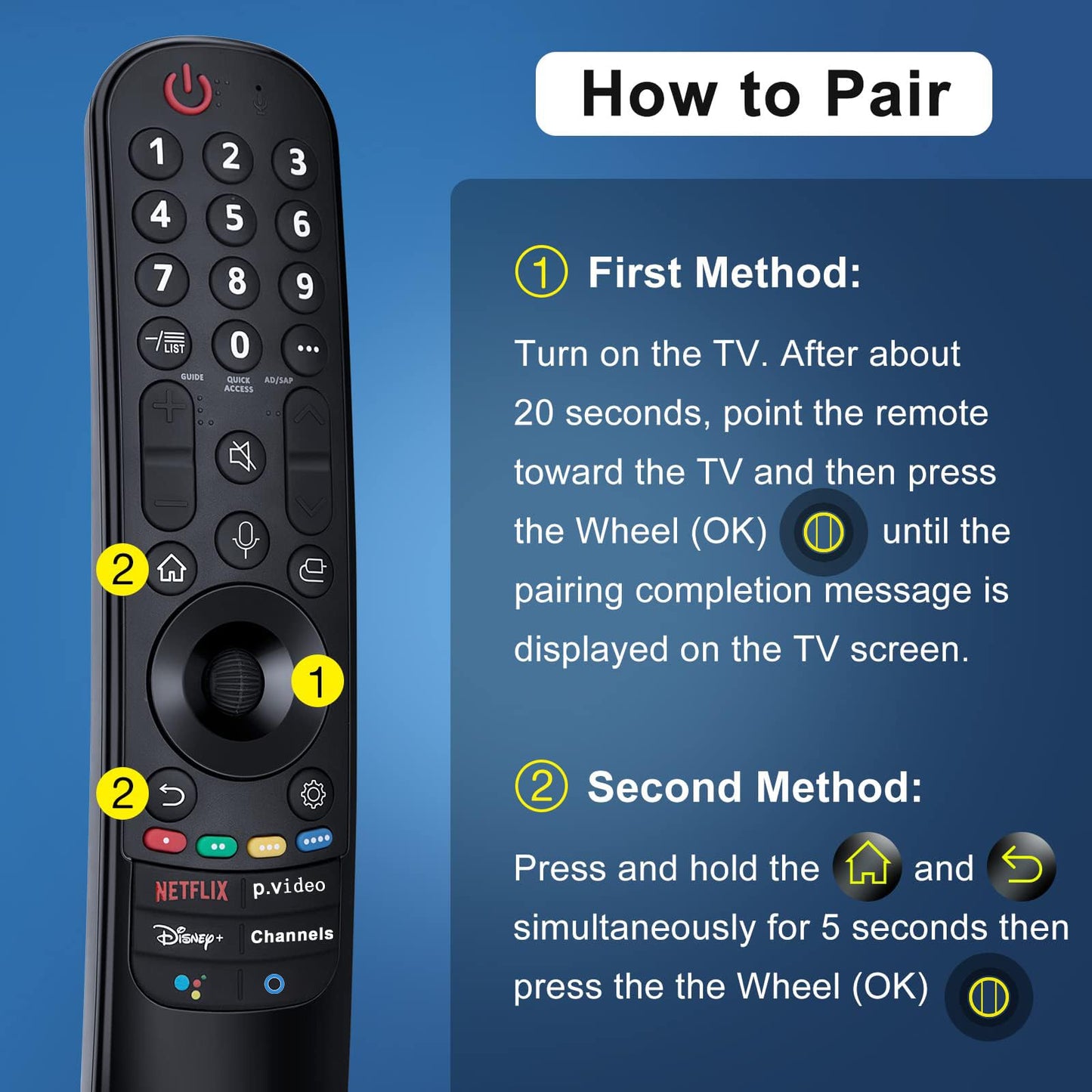 Magic Remote for LG-Smart-TV-Remote-Control-Replacement with Pointer and Voice Function,Compatible with LG 2021/2022/2023/2024 UHD OLED QNED NanoCell 4K 8K Smart TV