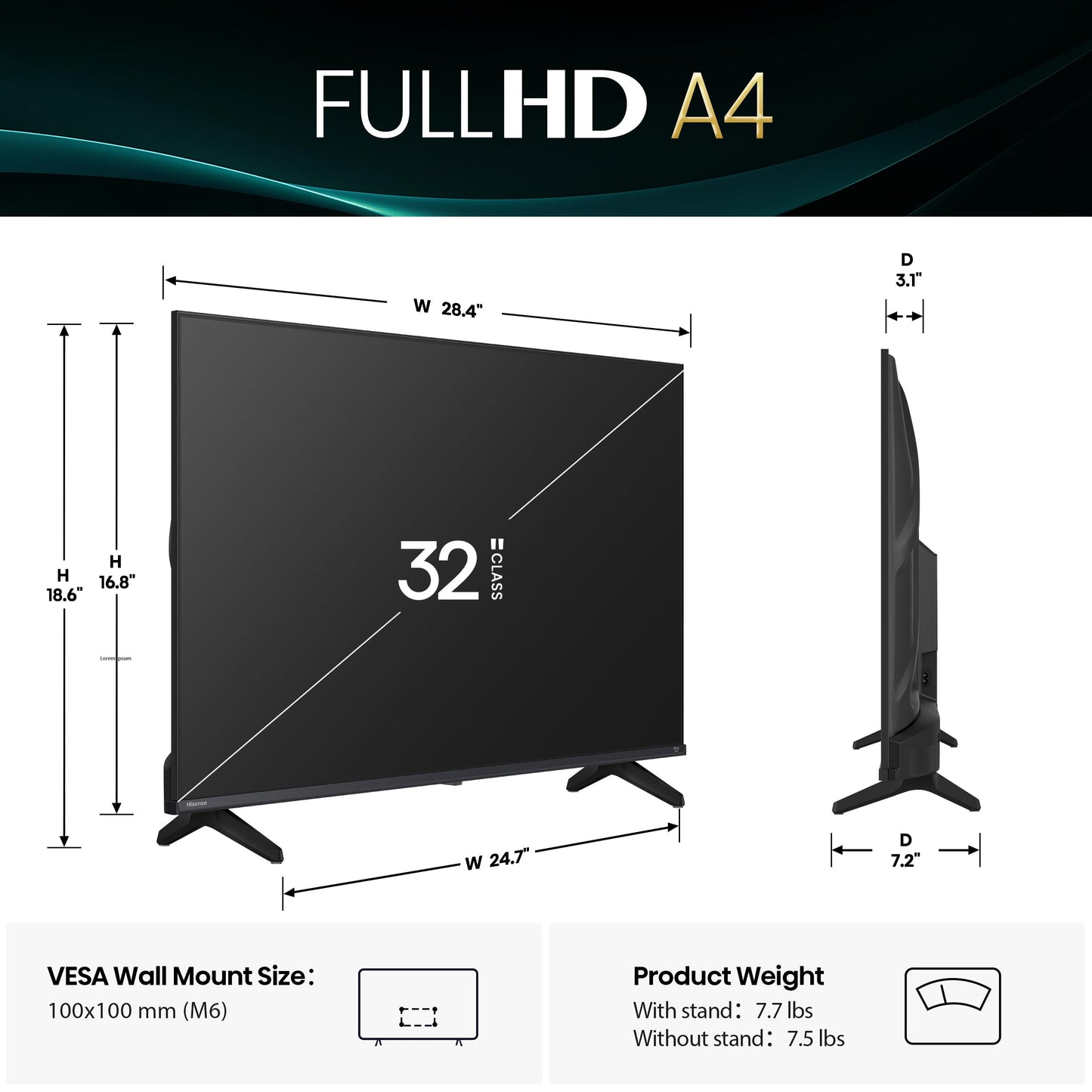 Hisense 40-Inch Class A4 Series FHD 1080p Smart Fire TV (40A4NF, 2025 Model) - DTS Virtual: X, Slim Bezel Design, Alexa Built in