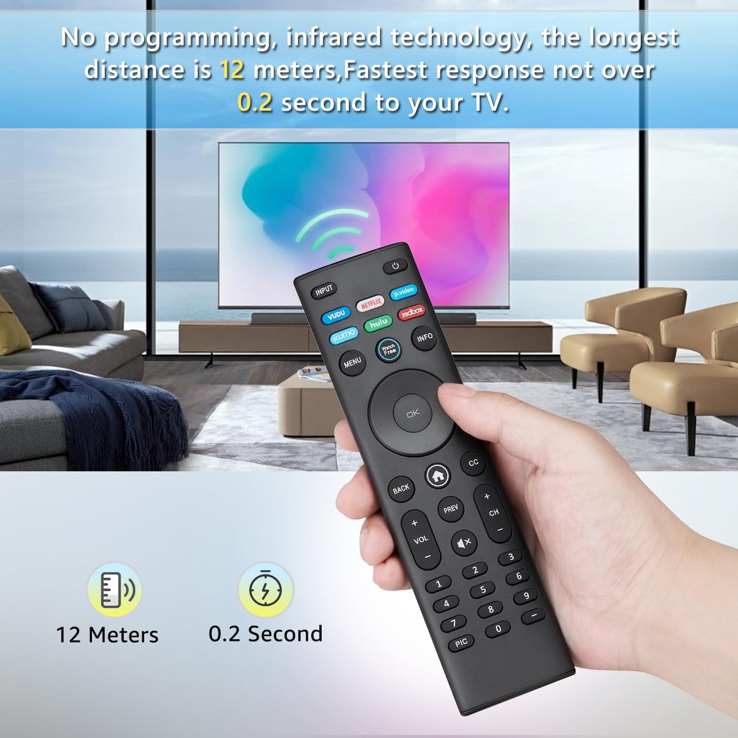 Rechargeable Voice Remote for Samsung-TV-Remote-Control-Replacement Compatible with Samsung Smart Solar Frame QLED Curved Crystal UHD OLED TVs