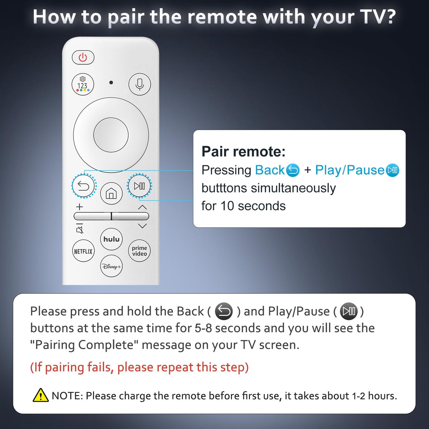 Rechargeable Voice Remote for Samsung-TV-Remote-Control-Replacement Compatible with Samsung Smart Solar Frame QLED Curved Crystal UHD OLED TVs